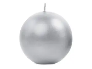 srebrna świeca w kształcie kuli 8 cm
