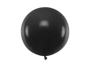 balon pastelowy czarny okrągły 60 cm