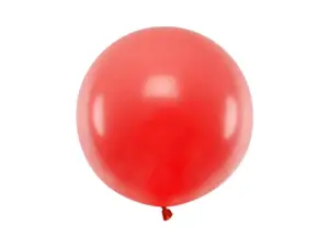 balon pastelowy okrągły czerwony 60 cm