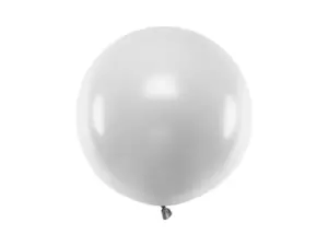 balon pastelowy srebrny okrągły 60 cm