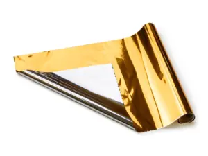 folia dekoracyjna metalizowana srebrno-złota