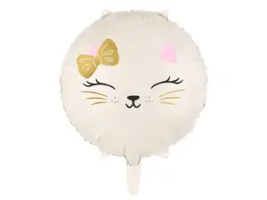 biały foliowy balon kot