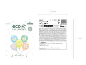 Balony Eco 30 cm, Stokrotki, mix (1 op. _ 5 szt.)