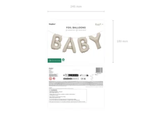 Balon foliowy Baby, 140x43 cm, beż