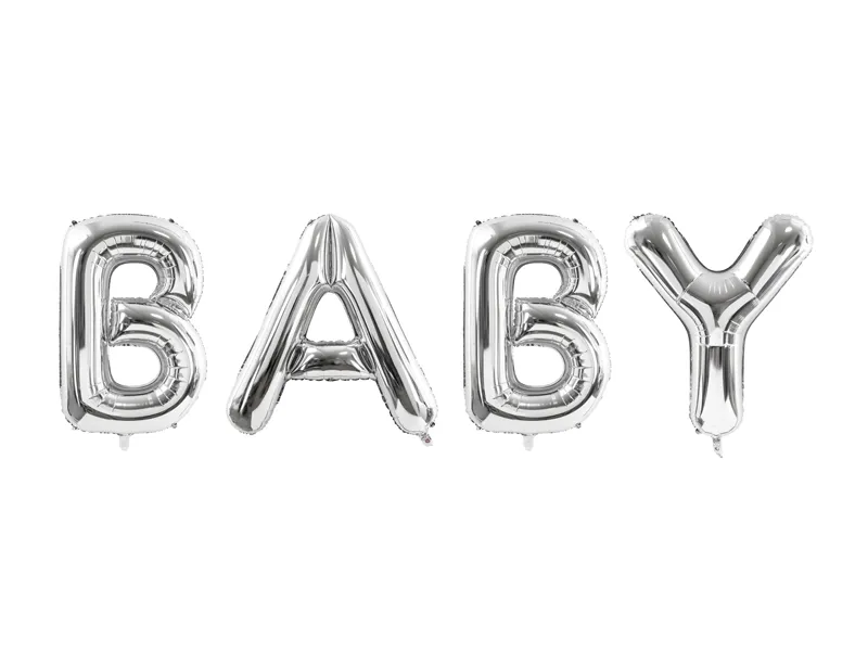 Balon foliowy Baby, 262x86 cm, srebrny