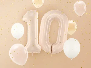 Balon foliowy Cyfra ''0'', 72 cm, ciemny beż