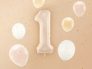 Balon foliowy Cyfra ''1'', 72 cm, ciemny beż