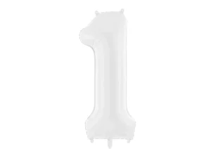 Balon foliowy Cyfra ''1'', 86 cm, biała