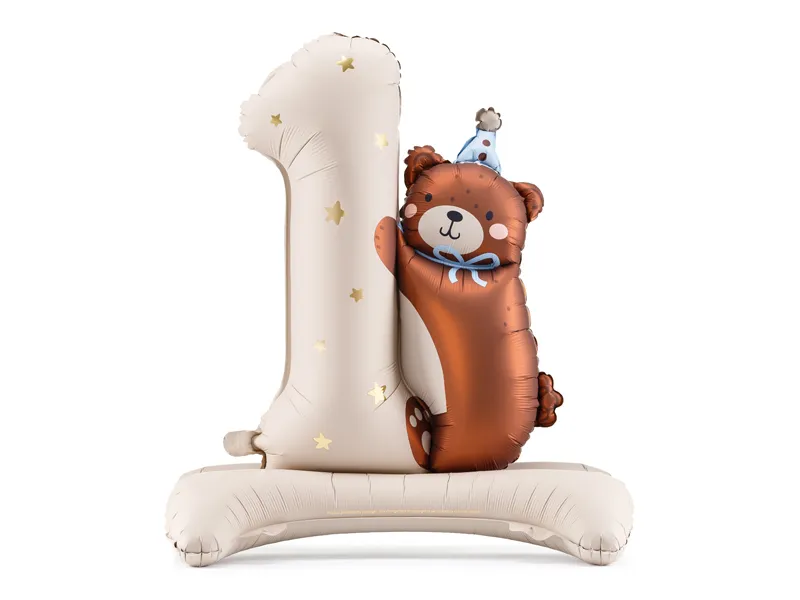 Balon foliowy Cyfra ''1'' z Misiem 81 x 72cm