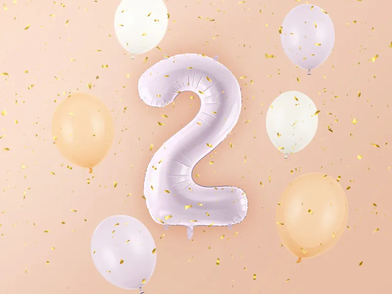 Balon foliowy Cyfra ''2'', 72 cm, fiolet