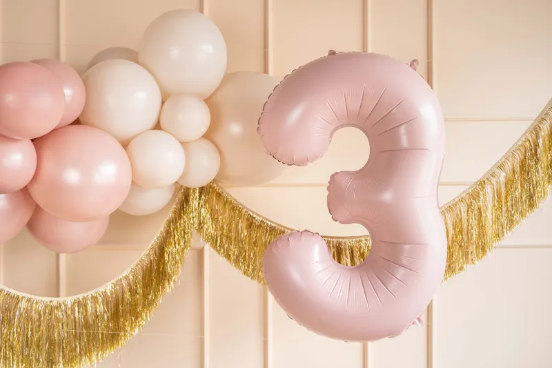 Balon foliowy Cyfra ''3'', 72 cm, jasny różowy