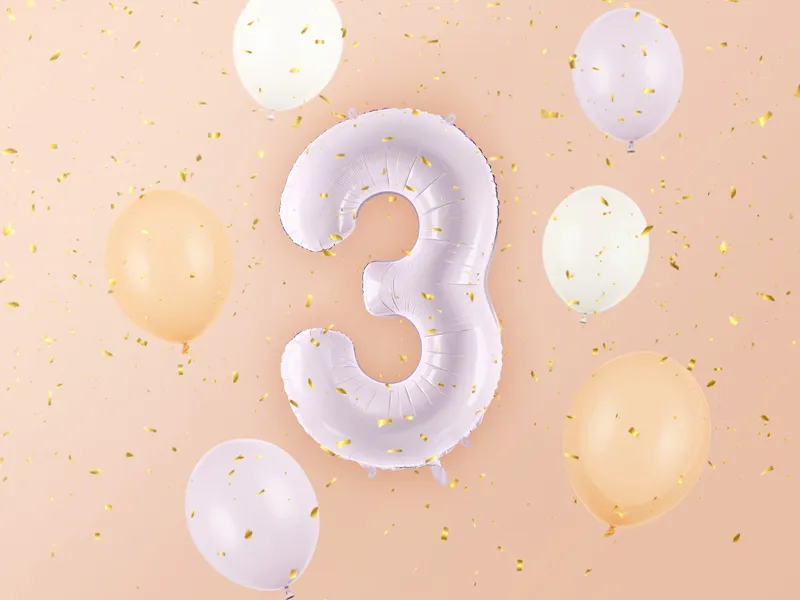 Balon foliowy Cyfra ''3'' 72cm, fiolet