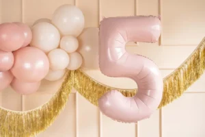 Balon foliowy Cyfra ''5'', 72 cm, jasny różowy
