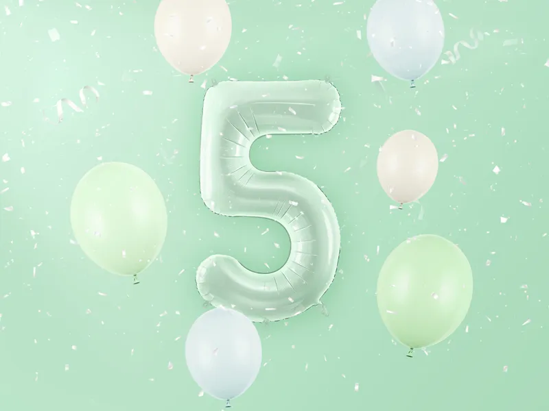 Balon foliowy Cyfra ''5'' 72cm, zieleń