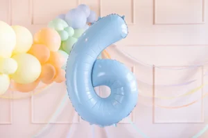 Balon foliowy Cyfra ''6'', 72 cm, jasny niebieski