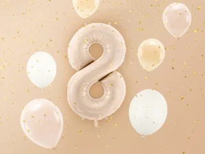 Balon foliowy Cyfra ''8'', 72 cm, ciemny beż
