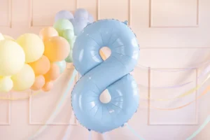 Balon foliowy Cyfra ''8'', 72 cm, jasny niebieski