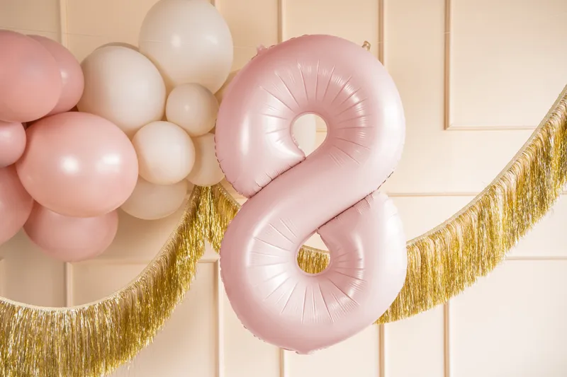 Balon foliowy Cyfra ''8'', 72 cm, jasny różowy