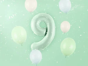Balon foliowy Cyfra ''9'', 72 cm, zieleń