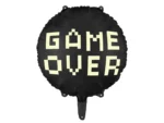 Balon foliowy Game over 45 cm czarny