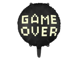 Balon foliowy Game over 45 cm czarny