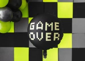 Balon foliowy Game over, 45cm czarny