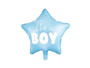 Balon foliowy Gwiazdka - It's a boy 48 cm, jasny niebieski