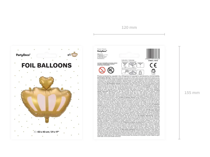 Balon foliowy Korona, 52x42cm