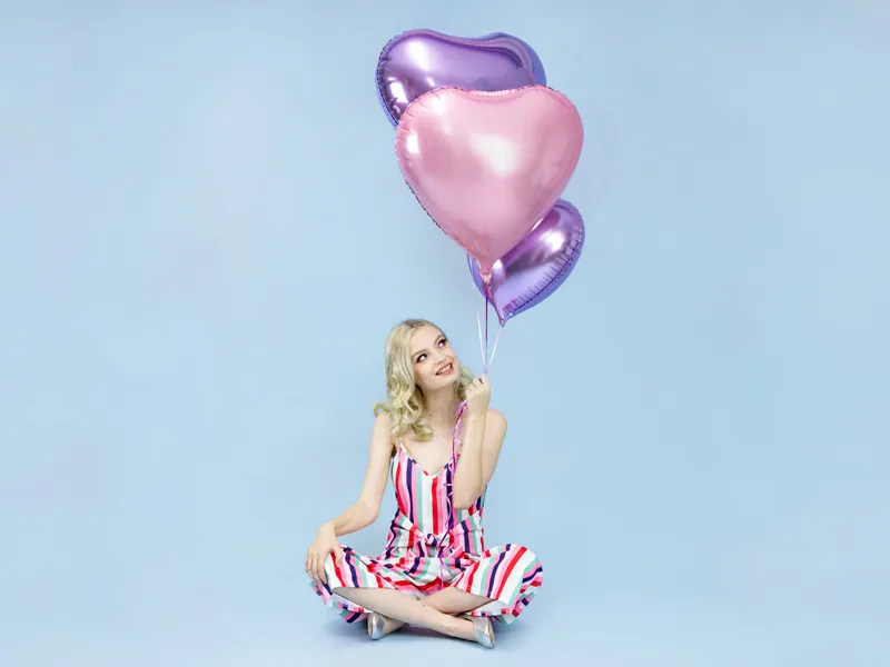 Balon foliowy Serce, 61cm jasny róż