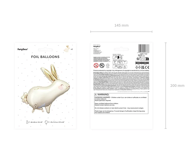 Balon foliowy Zając, 67x88 cm
