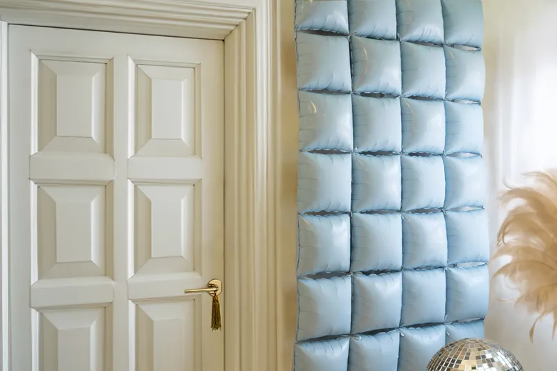 Balon foliowy kurtyna dwustronna Kwadrat, mglisty niebieski 35 x 35 cm (1 op. : 4 szt