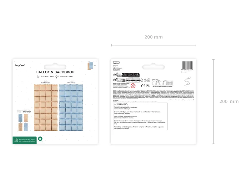 Balon foliowy kurtyna dwustronna, beżowo-niebieski, 55 x 110 cm