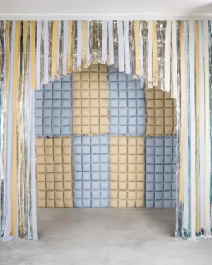 Balon foliowy kurtyna dwustronna, beżowo-niebieski, 55 x 110cm