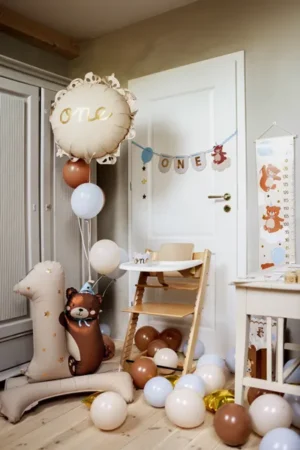 Balon foliowy pastylka z falbanką One, mix 51,5x51,5 cm