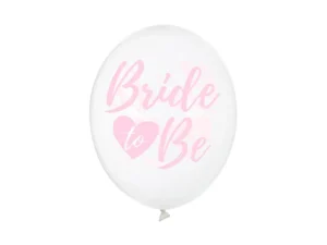 Balony 30 cm, Bride to be, Crystal Clear róż