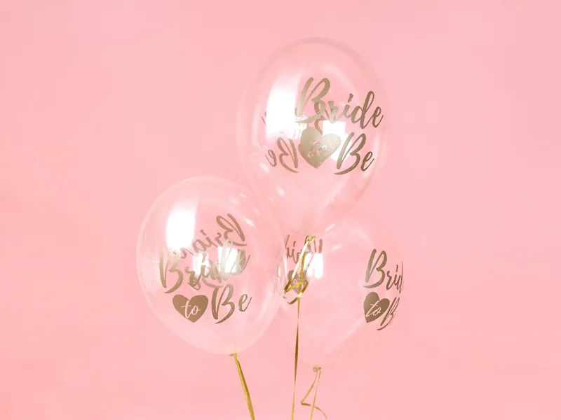 Balony 30 cm, Bride to be, Crystal Clear
