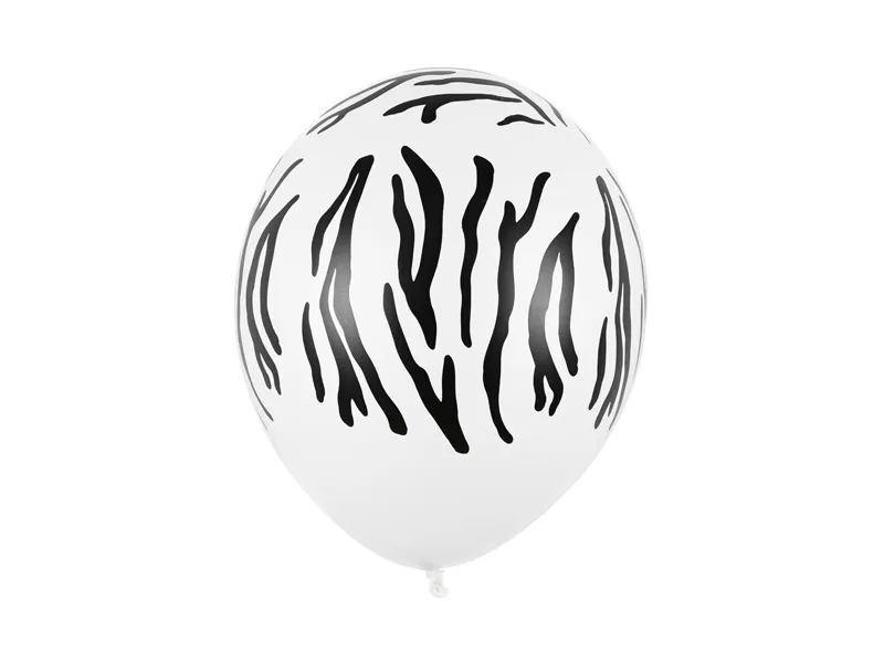 Balony 30 cm, Zebra Pastel Pure White