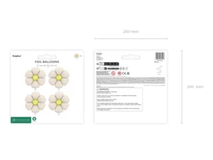 Balony foliowe do girland Stokrotki, średnica 65 cm, kremowe