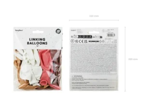 Balony z łącznikiem, 33 cm, mix (1 op. : 20 szt.) róż