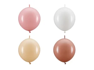 Balony z łącznikiem, 33cm, mix (1 op. : 20 szt.) róż
