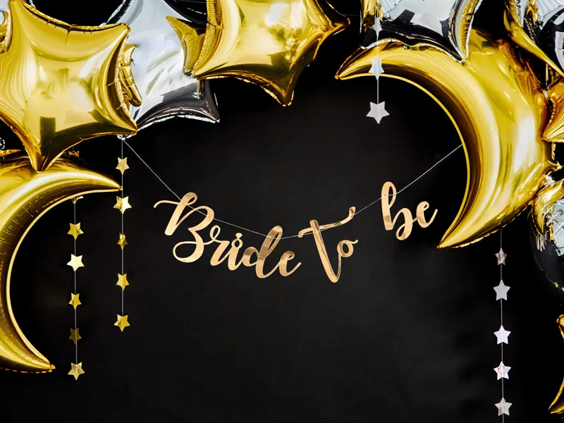 Baner Bride to be, złoty 80x19cm