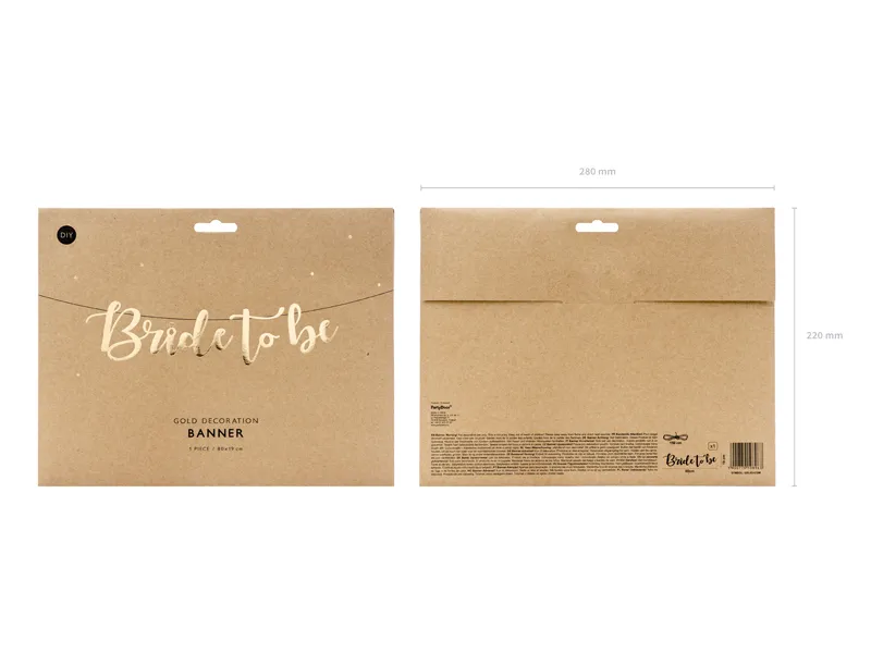 Baner Bride to be, złoty, 80x19cm