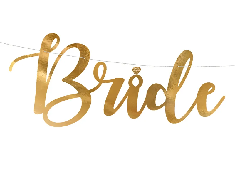 Baner Bride to be złoty 80x19cm