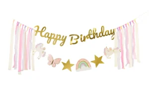 Baner Happy Birthday Jednorożec 230x17.5cm