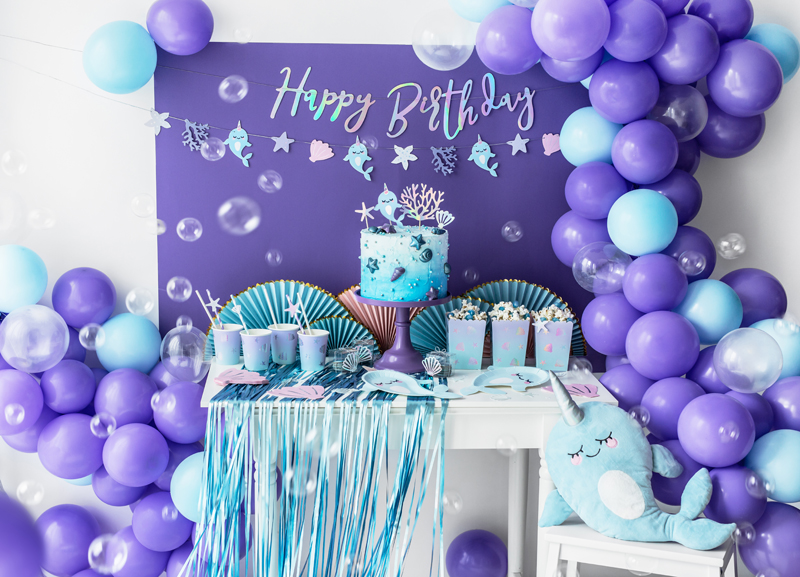 Baner Happy Birthday opalizujący 16,5x62cm