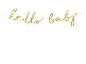 Baner Little Star - Hello Baby złoty 18x70cm