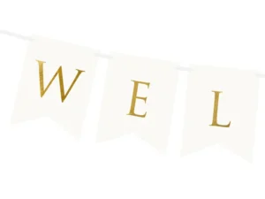 Baner Welcome, biały 15 x 95 cm