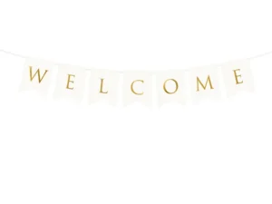 Baner Welcome, biały 15 x 95cm