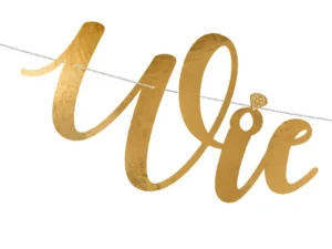 Baner Wieczór panieński, złoty 150x21,5 cm