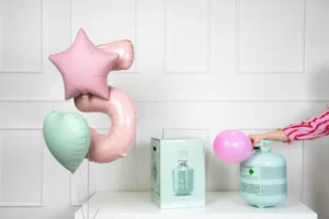 Butla z helem, zielony maks. 100 balonów